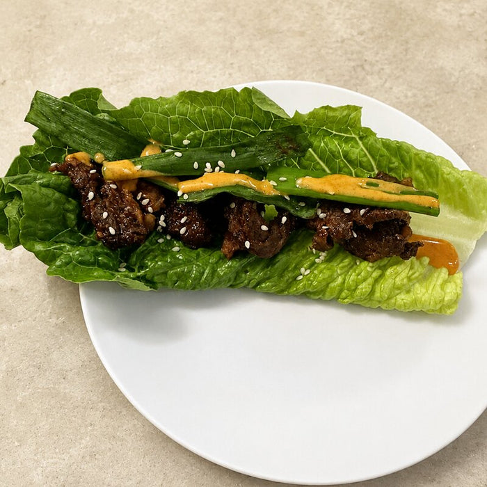 Korean Beef Lettuce Wraps with Peanut Sauce